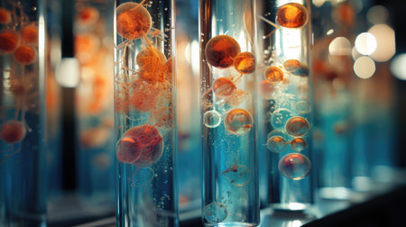 Laboratory research and development concept. Microbiological laboratory equipment.の素材