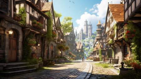 Old Town of Rothenburg ob der Tauber, Bavaria, Germanyの素材