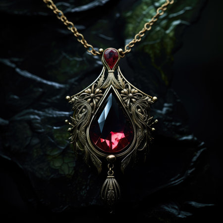 Jewelry pendant on black background. Luxury jewelry.の素材