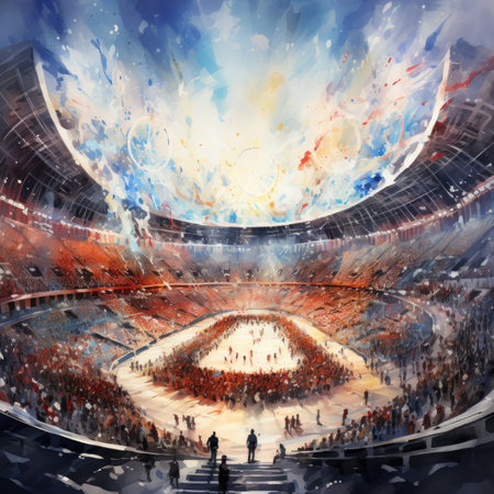 a large crowd of people in a football stadium.の素材