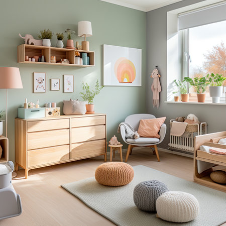 Modern scandinavian interior of children room.の素材