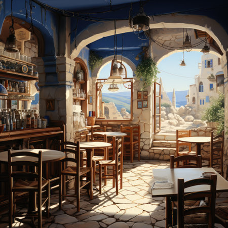 Cafe in the old townの素材