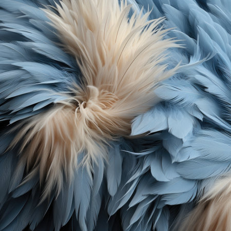 close up of blue feathers as background, soft focus and vintage toneの素材
