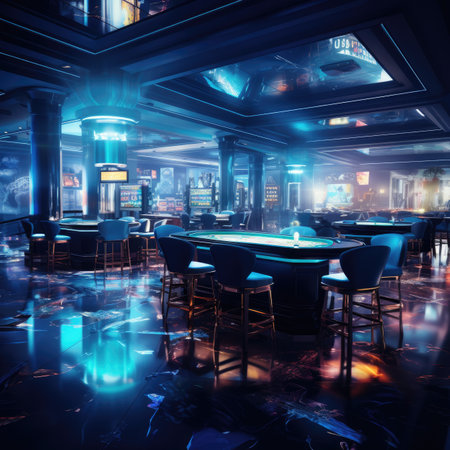 Night club interior with tables and chairs.の素材