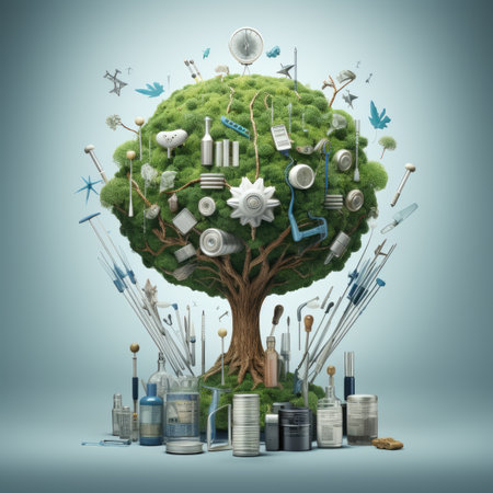 Ecology concept with green treeの素材