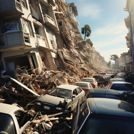 Demolished building in the cityの素材