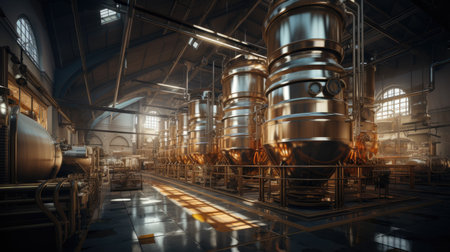 Industrial interior of a brewery.の素材