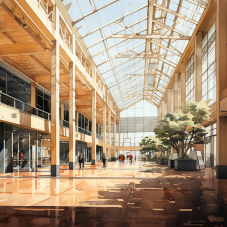 Interior of a modern shopping mall.の素材
