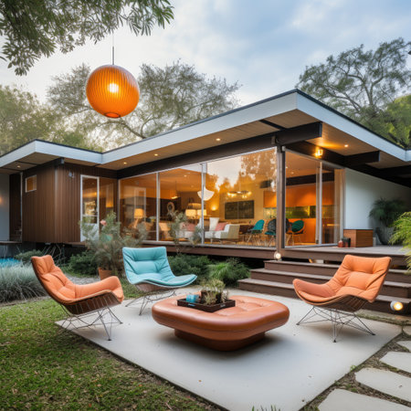Luxury modern house with garden and parkingの素材