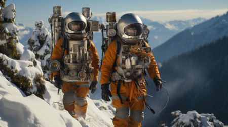 Astronauts in the mountains.の素材