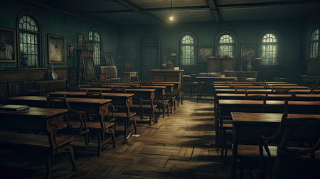 Interior of an old abandoned church.の素材