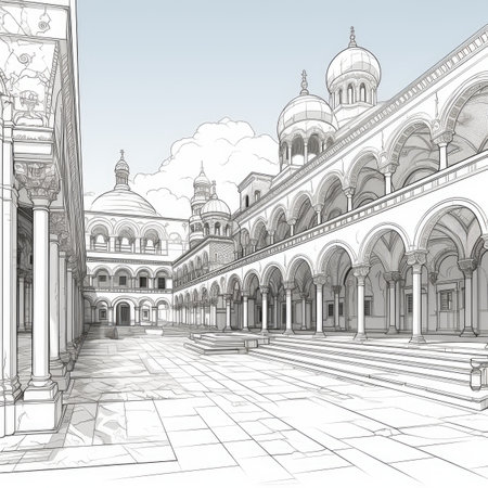 Sketch of the interior of the churchの素材