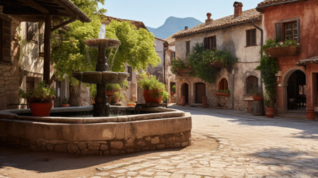 Courtyard of the old townの素材