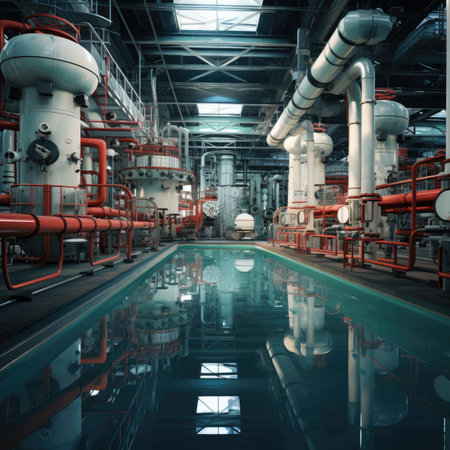 Interior of a modern industrial power plantの素材