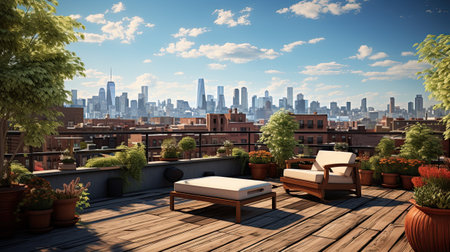 View of City from the terrace.の素材