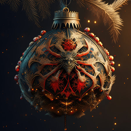 Christmas bauble with ornaments.の素材