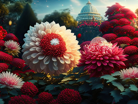 Dahlia flower in the garden.の素材