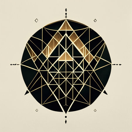 Geometric polygonal design element in hipster style.の素材
