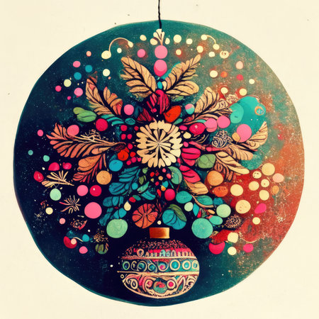 Vintage background with colorful ornaments. Hand drawn illustration.の素材
