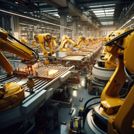 Smart industry robot arms for digital factory production line.の素材