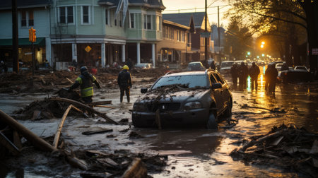 Heavy flooding from Stormの素材