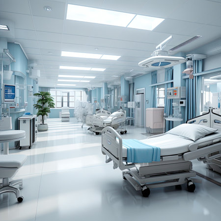 Interior of a modern hospital ward.の素材