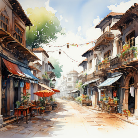 Old street at marketの素材
