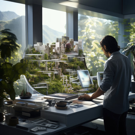 Architecture Design Minimalist Modern Office Workplace Blueprint Conceptの素材