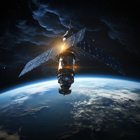 Space station in outer space.の素材