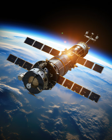 Satellite in the space.の素材