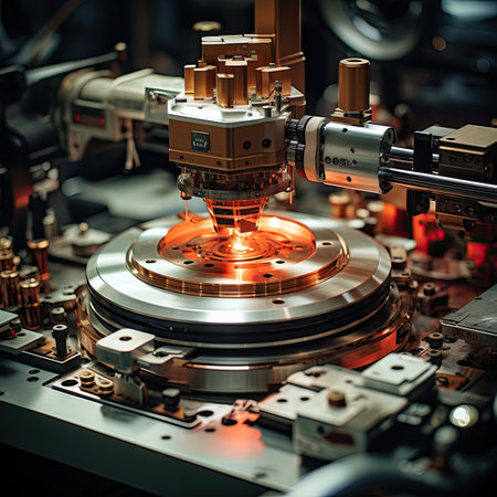 Industrial metalworking milling machine. CNC milling machine. Small depth of field.の素材