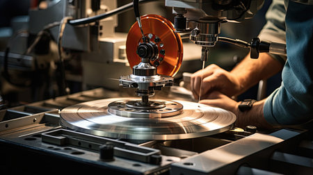 Metalworking CNC milling machine. Metalworking modern processing technology.の素材