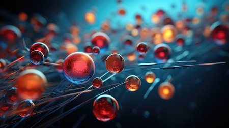 neuron cells in deep space, computer generated abstract backgroundの素材