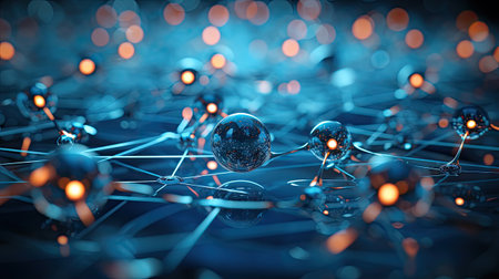 abstract connection structure. Network and internet concept.の素材