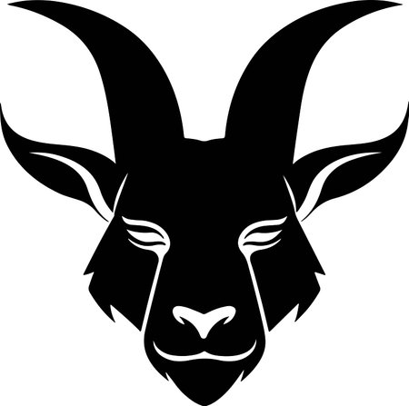Vector silhouette of goatのイラスト素材