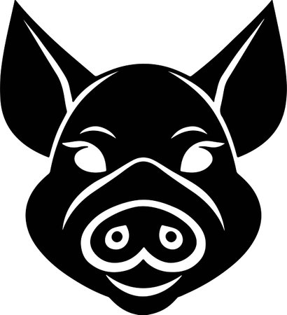 Vector silhouette of pigのイラスト素材