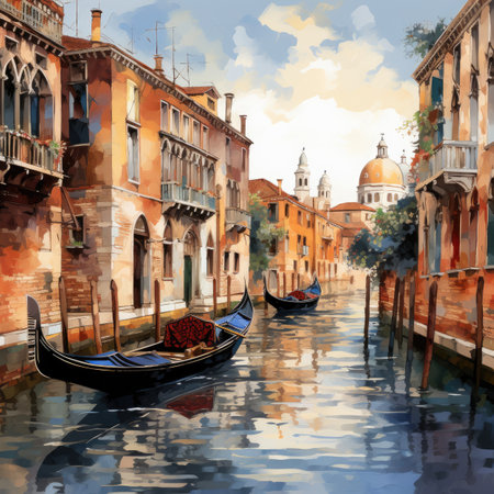 Boat in the cityの素材