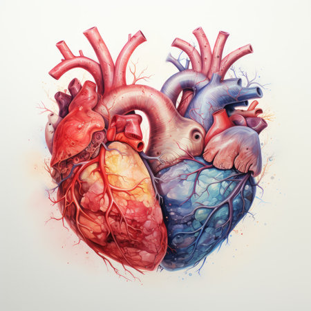 Human heart on a white background.の素材