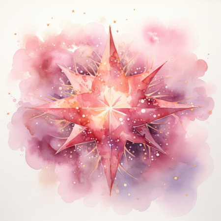 Abstract watercolor background with star.の素材