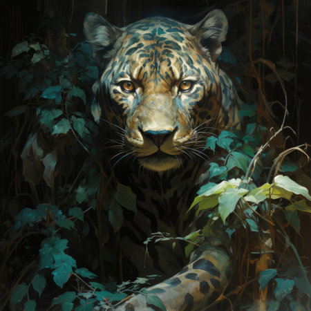 a leopard in the jungle,の素材