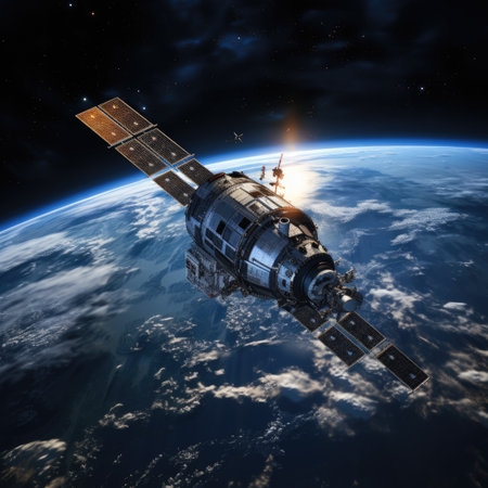 Satellite in space.の素材