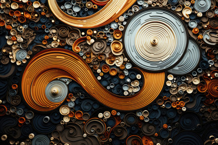 Circular Shapes in Antique Abstract Patternの素材