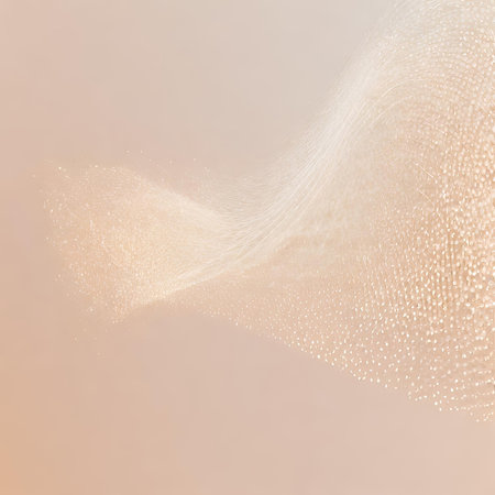 Abstract background with flowing particles.の素材