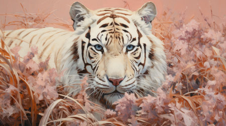 Tiger in the wild, beautiful animal in the natureの素材