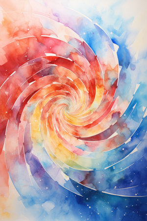 Abstract watercolor spiral background.の素材