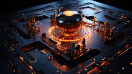 Circuit board close-up. Technology background.の素材