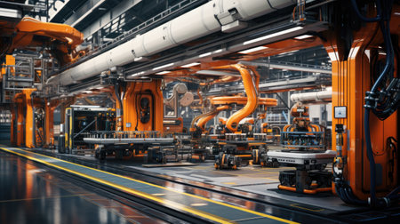 a factory for the production of electric cars.の素材