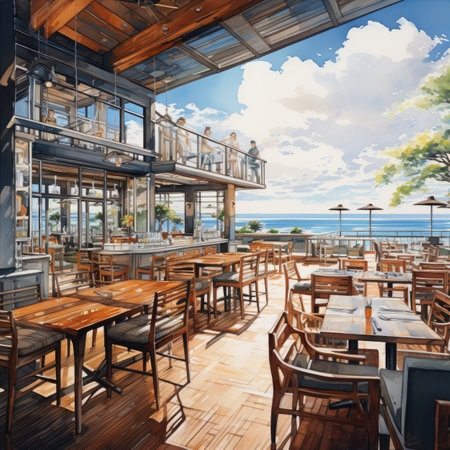 Restaurant by the sea.の素材