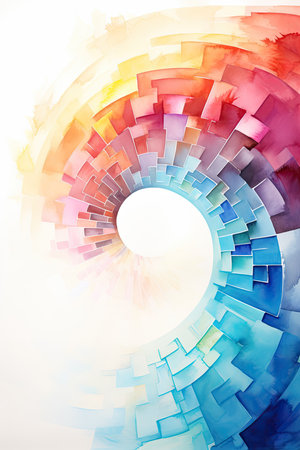 abstract background with a spiral of colored spirals in the centerの素材