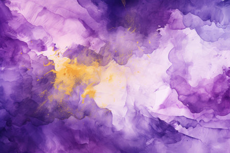 Abstract watercolor background. Purple and yellow.の素材